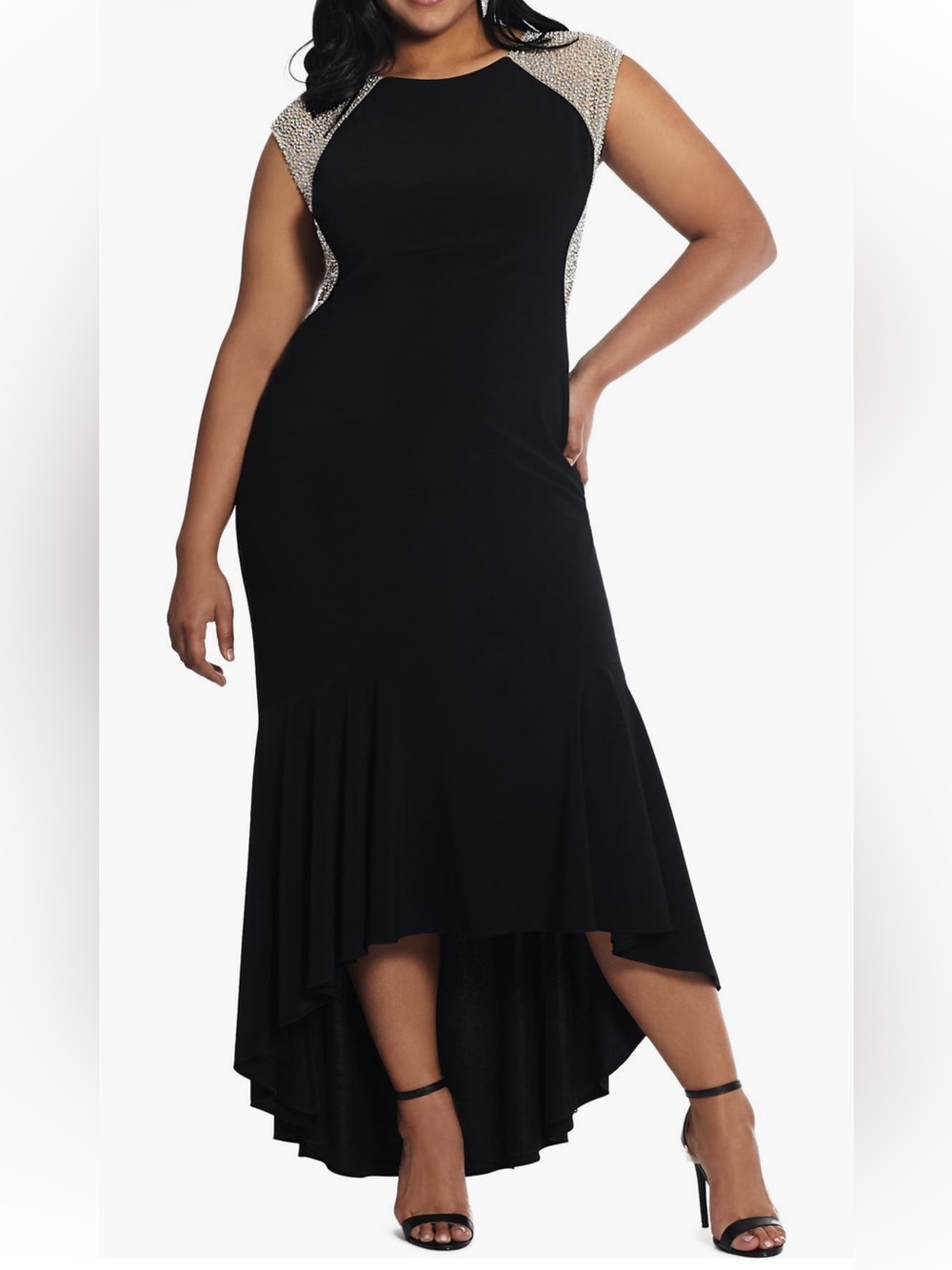 Xscape Caviar Bead High/Low Gown (Plus) 14W